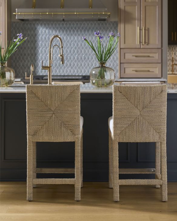 Azure Nomad Snow Performance Fabric Counter Height Chair