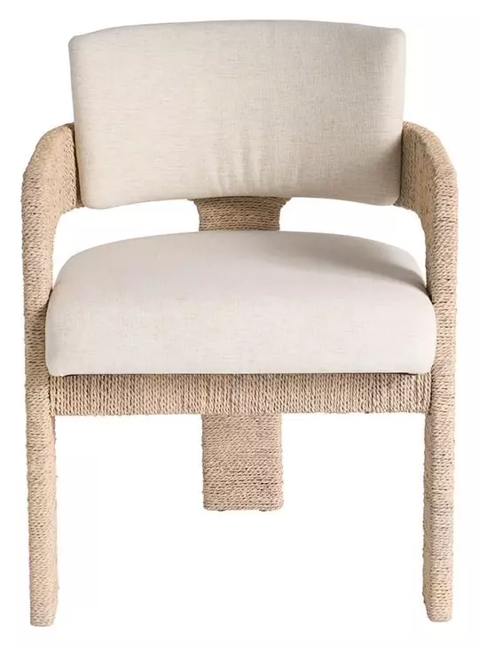 Azure Abaca and Nomad Snow Performance Fabric Arm Chair
