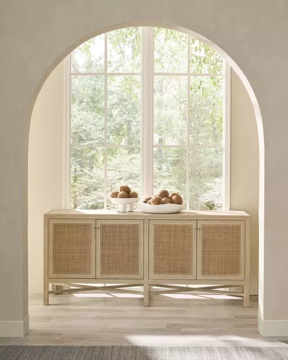 Oasis Dockside Woven Cane 4 Door Credenza