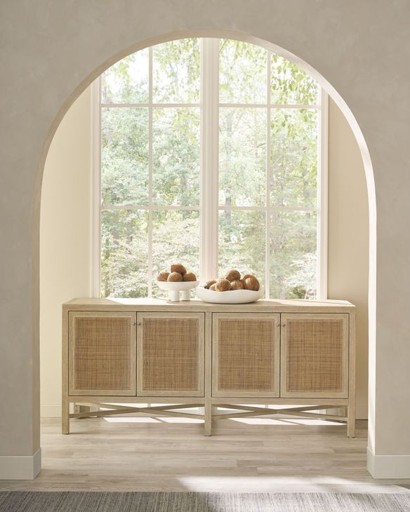 Oasis Abaca and Travertine 44" Round Dining Room Set