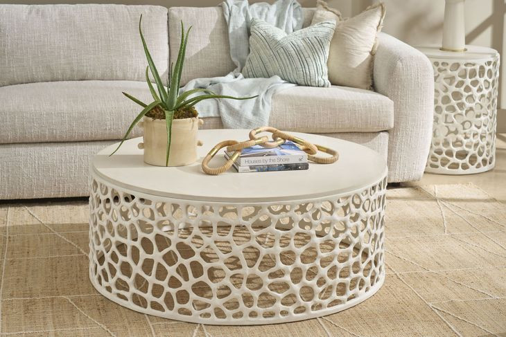 Oasis White and Quartz Top Occassional Table Set