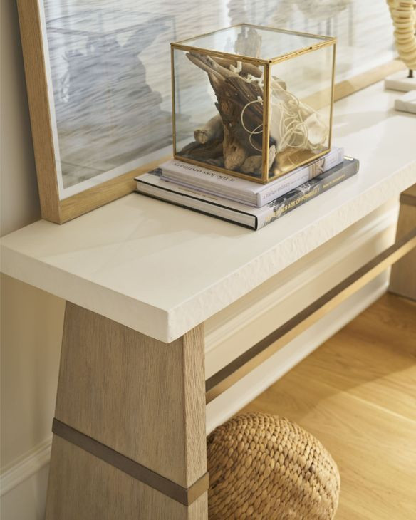 Oasis Dockside and Shoreline Concrete Top Rectangular Console Table