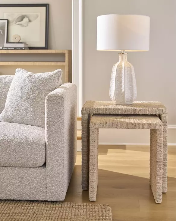 Azure Abaca Nesting Table