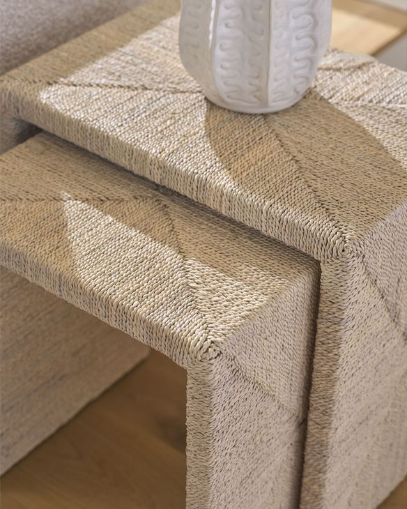 Azure Abaca Nesting Table