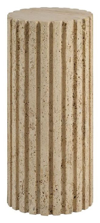 Azure Travertine Stone Round Accent Table