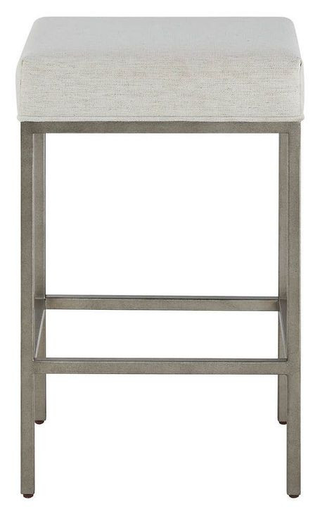 Oasis Antique Brass and Nomad Snow Performance Fabric Counter Height Console Stool