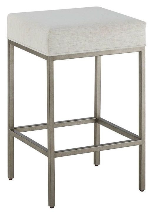 Oasis Antique Brass and Nomad Snow Performance Fabric Counter Height Console Stool
