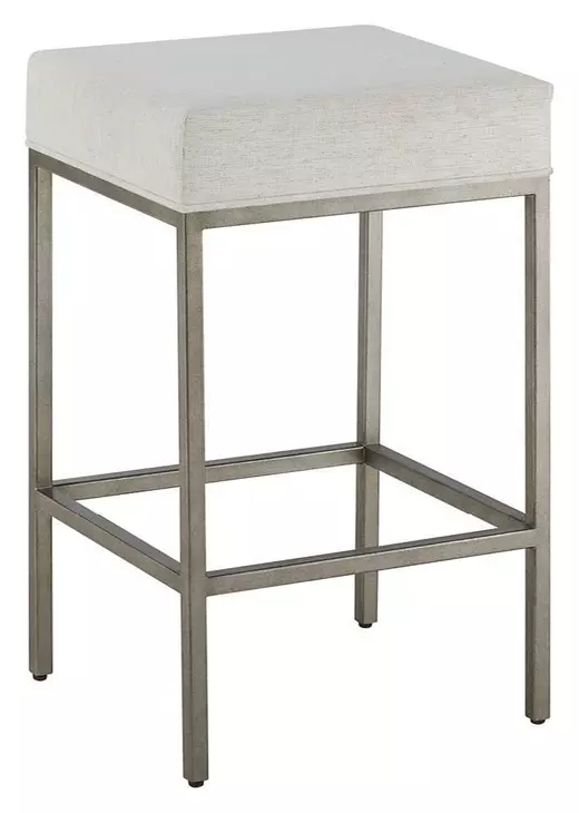 Azure Antique Brass and Nomad Snow Performance Fabric Counter Height Console Stool