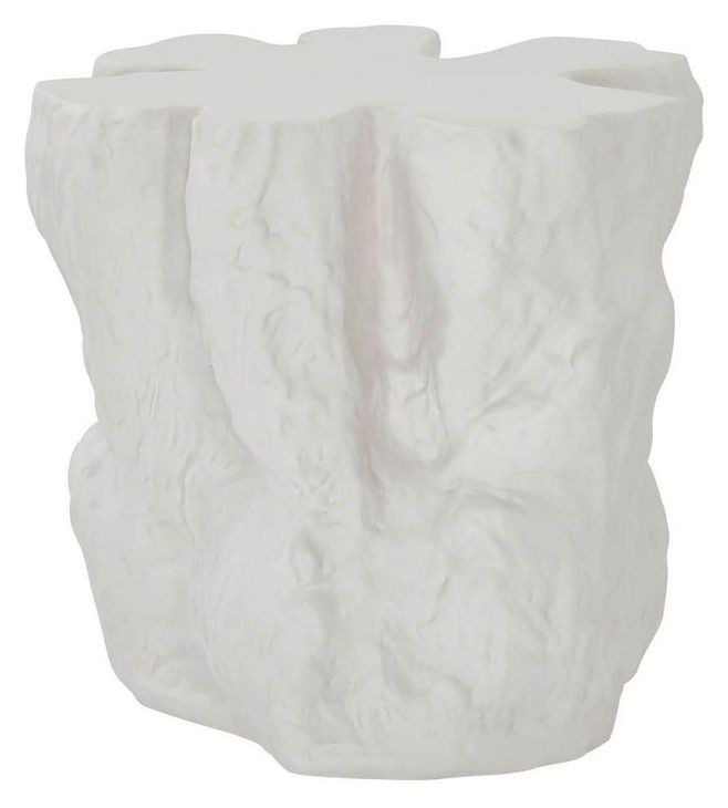 Azure White Concrete Free Form Cliffside Outdoor Accent Table