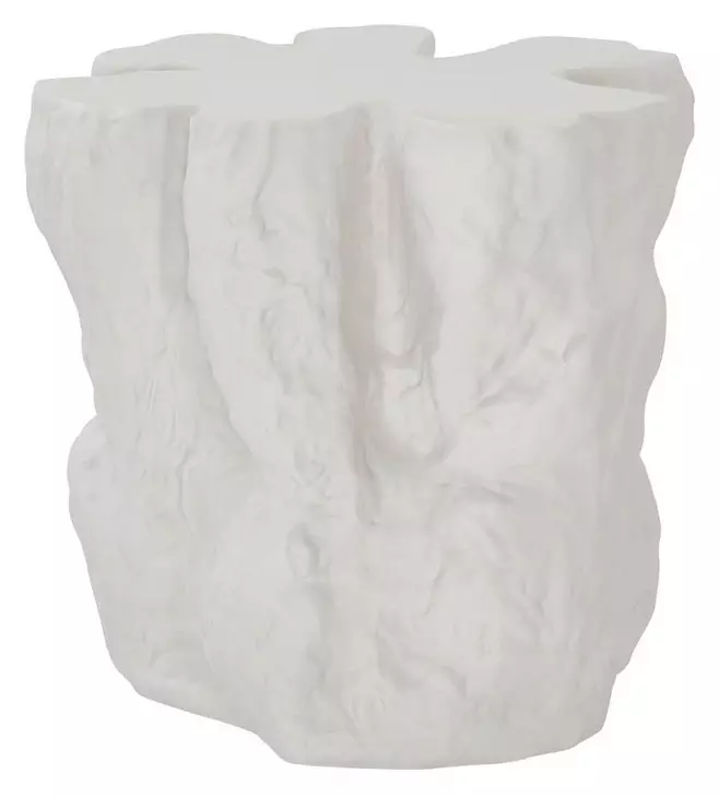 Oasis White Concrete Free Form Cliffside Outdoor Accent Table