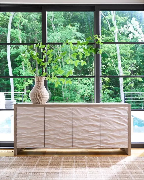 Azure Dockside and White Wave 4 Door Credenza