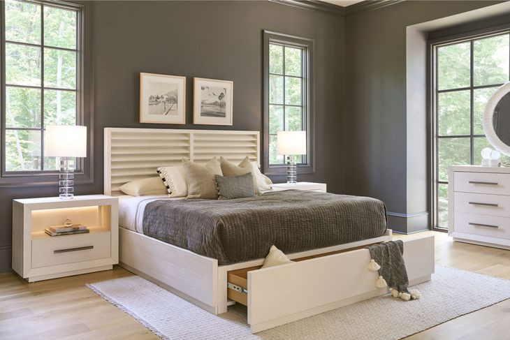 Azure Shoreline King Storage Panel Bed