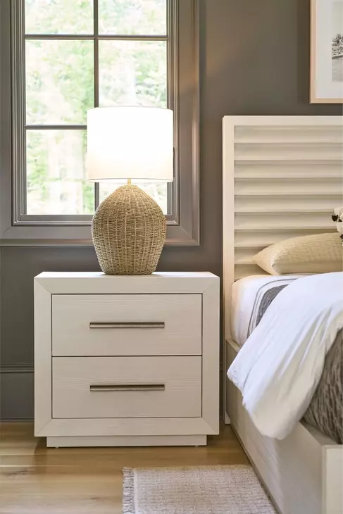 Azure Shoreline 2 Drawer Nightstand with USB Charging and LED
