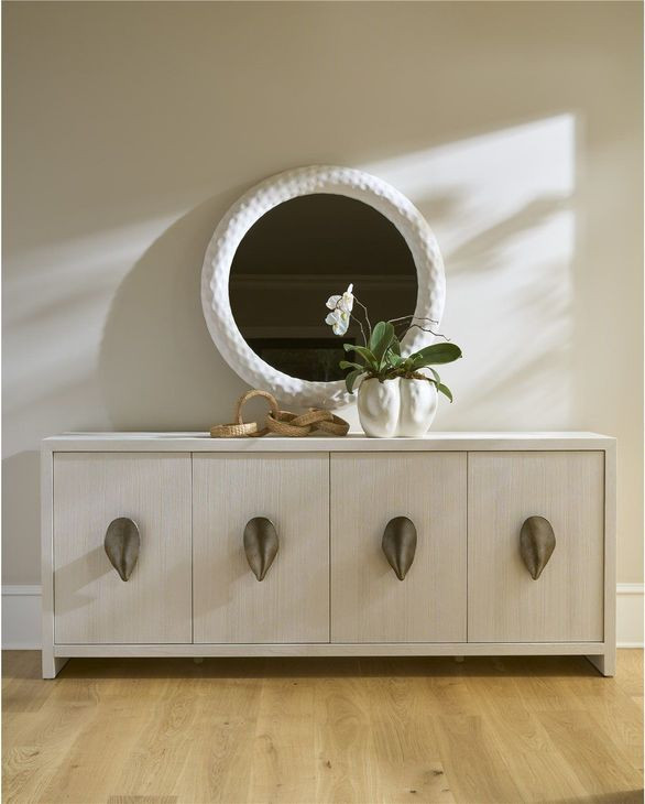 Azure White Coral Round Wall Mirror