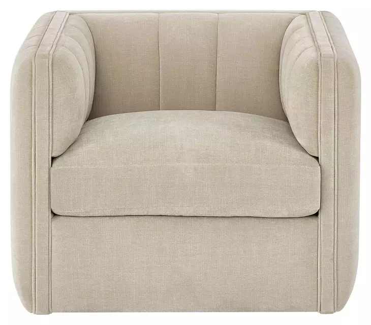 Vesta Silken Fog Upholstered Swivel Chair