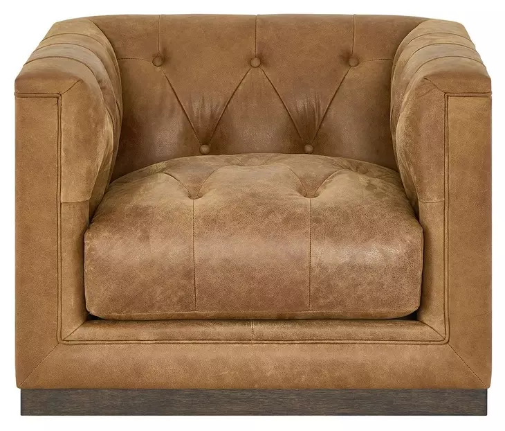 Quinn Winchester Sycamore Leather Upholstered Swivel Chair
