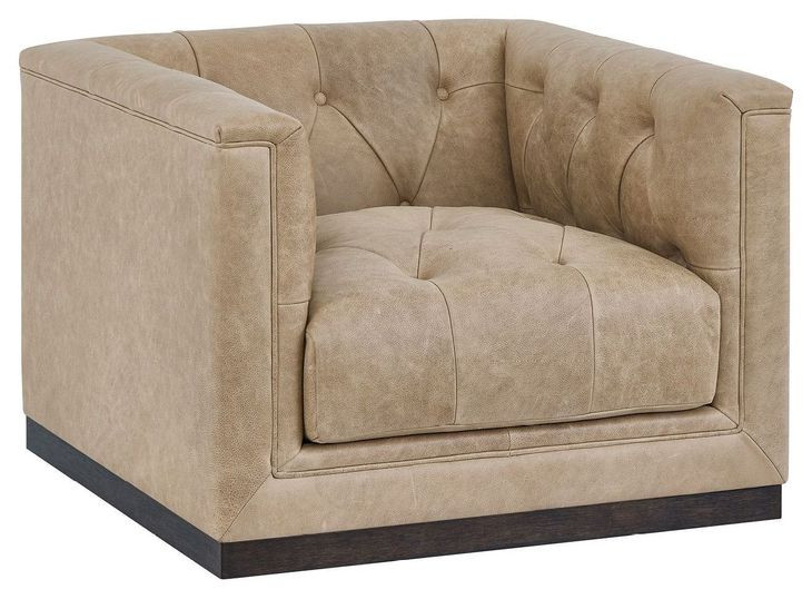 Quinn Nehir Caribou Leather Upholstered Swivel Chair