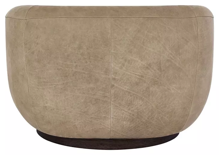 Fitz Vail Toffee Leather Upholstered Swivel Chair