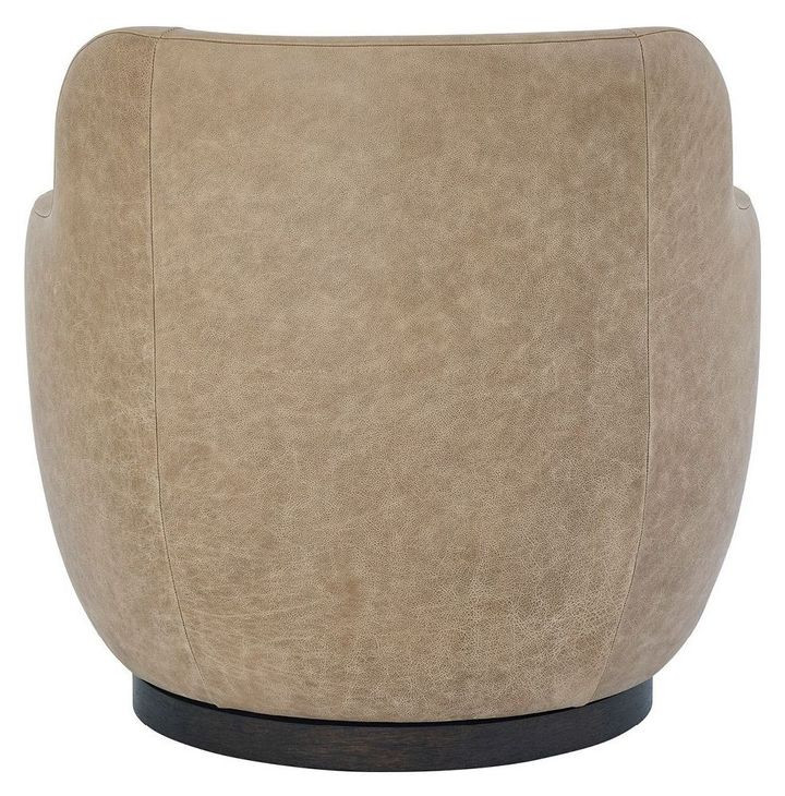 Chloe Nehir Caribou Leather Upholstered Swivel Chair