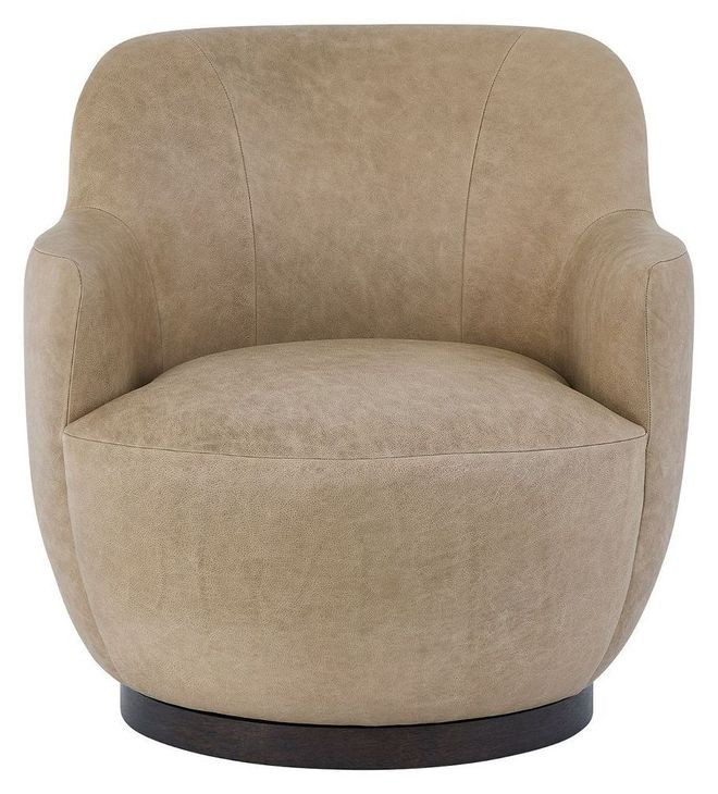 Chloe Nehir Caribou Leather Upholstered Swivel Chair