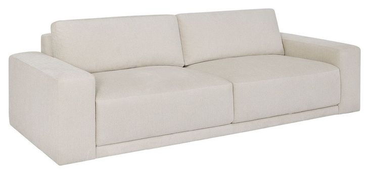 Alden Plushtone Parchment Performance Fabric 98" Sofa