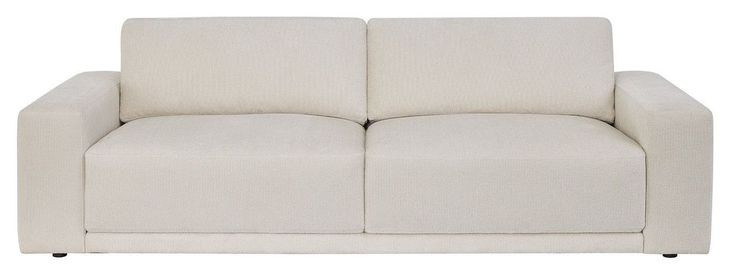 Alden Plushtone Parchment Performance Fabric 98" Sofa