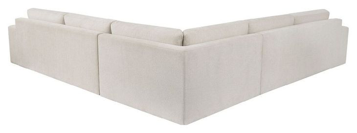 Alden Plushtone Parchment Performance Fabric 3 Piece Modular Sectional