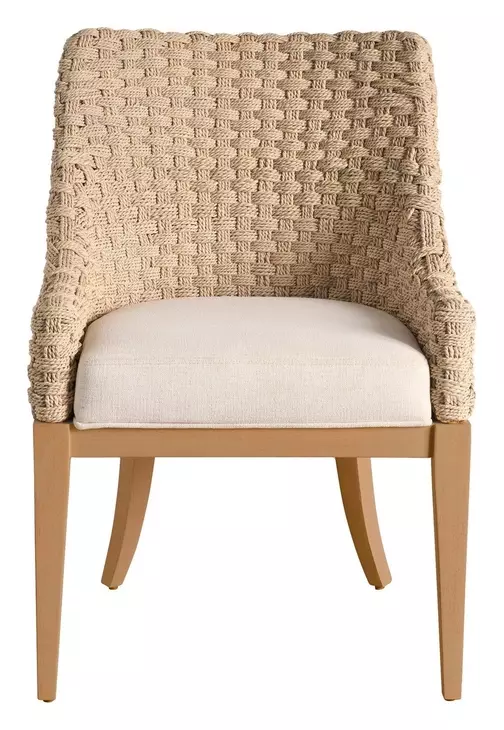 Oakmere White Upholstered Woven Arm Chair