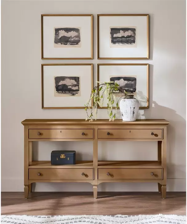 Oakmere Natural 4 Drawer Rectangular Console Table