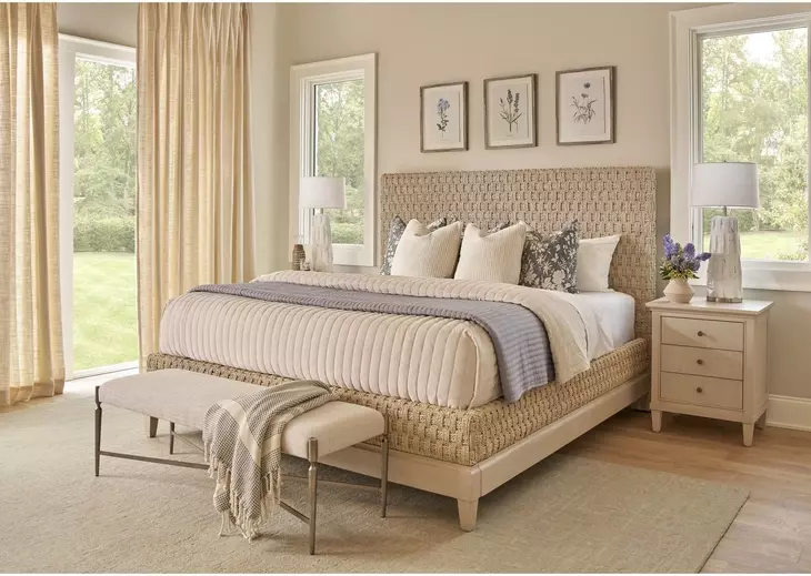 Oakmere Taupe 3 Drawer Meadow Nightstand with USB Charging