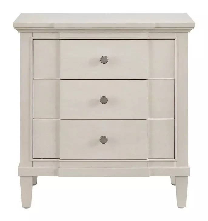 Oakmere Taupe 3 Drawer Nightstand with USB Charging