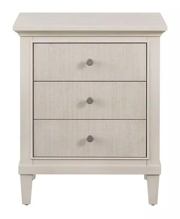 Oakmere Taupe 3 Drawer Meadow Nightstand with USB Charging