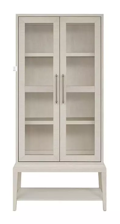 Oakmere Taupe 2 Glass Door Meadow Display Cabinet with LED