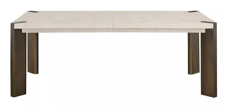 Modern Mist and Smoked Gold 122" Extendable Rectangular Dining Table