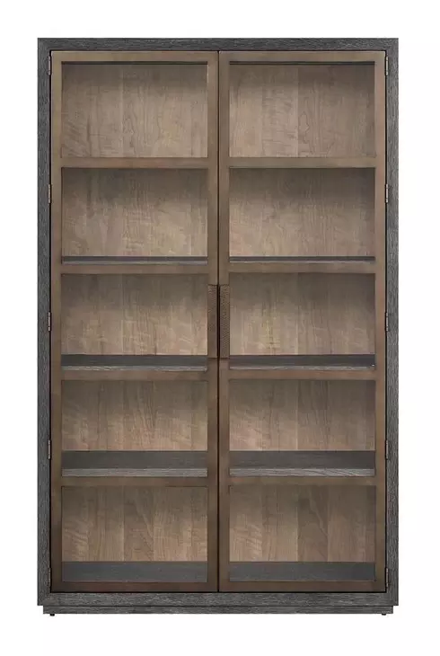 Modern Veil and Smoked Gold 2 Door Display Cabinet with LED