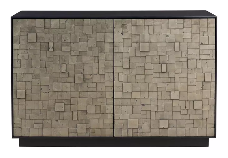 Evermont Matte Black and Pyrite 2 Door Cosmo Hall Chest