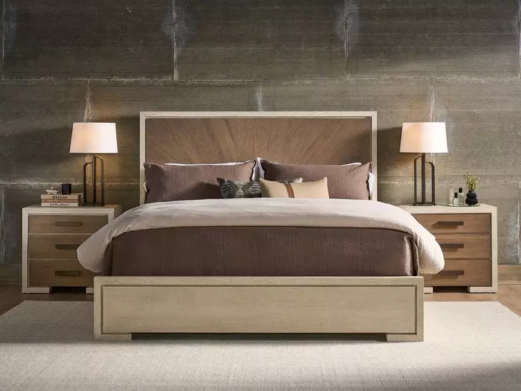 Evermont Mist Oak and Haze 3 Drawer Nightstand with USB Charging