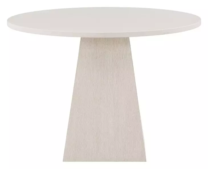 Modern White and Mist 42" Round Stone Top Dining Table