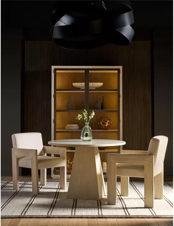 Modern White and Mist Stone Top Dining Room Set