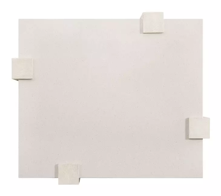 Evermont White and Mist Rectangular Quartz Stone Top End Table