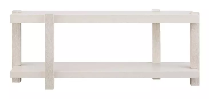 Evermont White and Mist Rectangular Quartz Stone Top Console Table