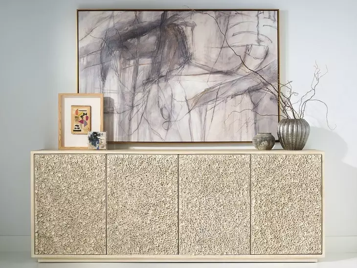 Blossom Light Oak 4 Door Blossom Credenza