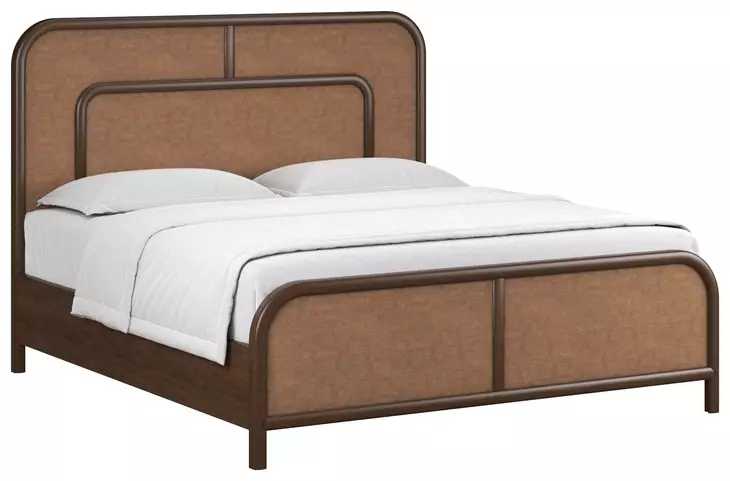 Verge Handcrafted Walnut Queen Woven Panel Bed