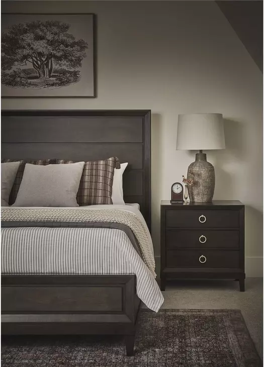 Realm Brown 3 Drawer Nightstand with USB Charging