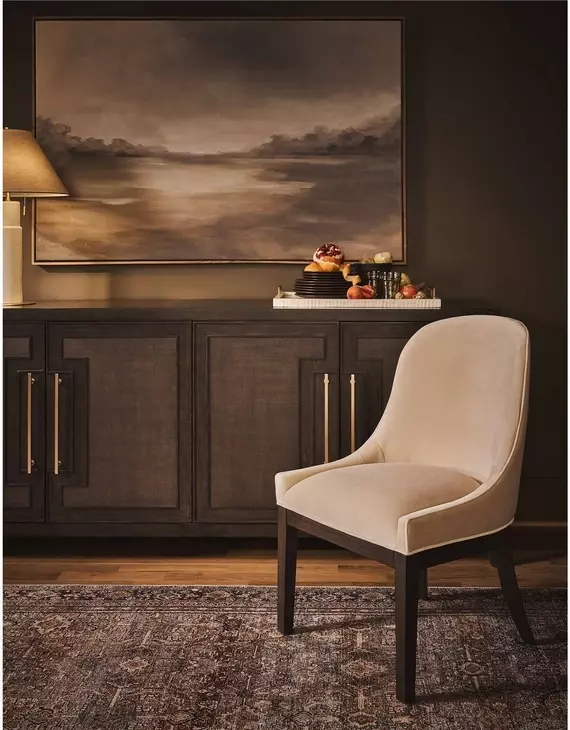 Realm Beige Upholstered Arm Chair