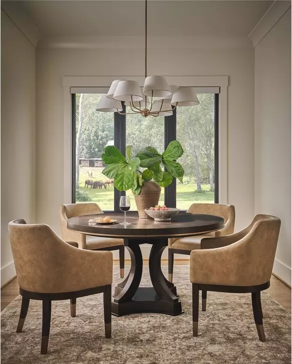 Realm Brown Leather Upholstered Arm Chair