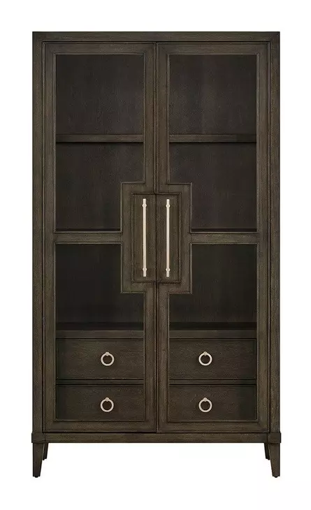 Realm Brown 2 Door Display Cabinet with LED