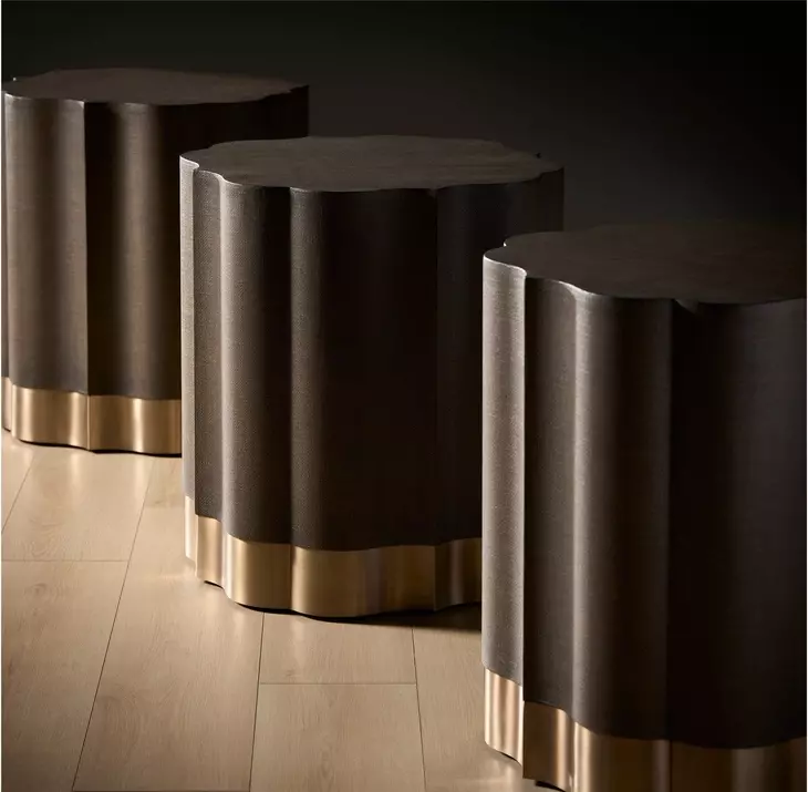 Realm Embossed and Dusty Bronze Freeform End Table