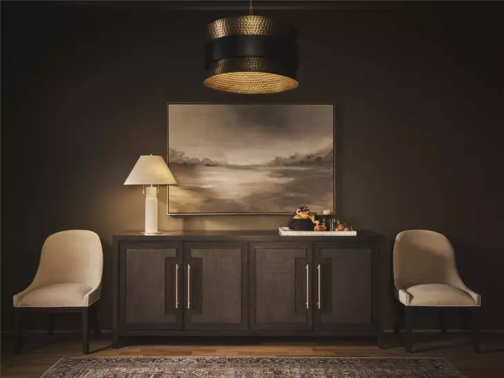 Realm Beige Upholstered Arm Chair