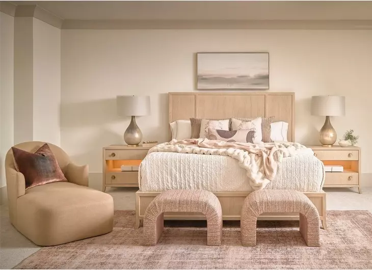 Velora Brown 2 Drawer Open Nightstand with USB Charging and LED